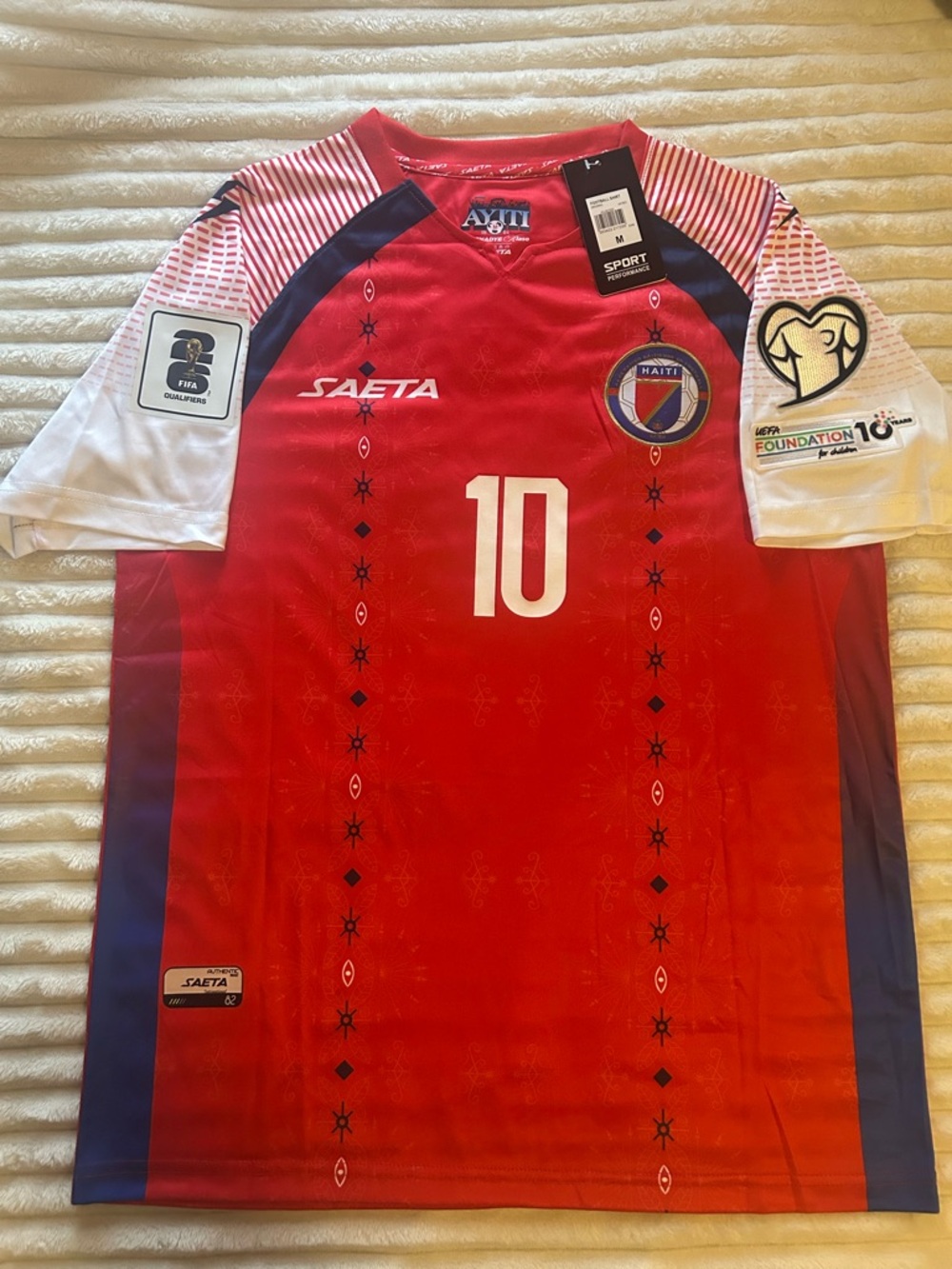 Men's Red Haiti #10 Football Jersey
